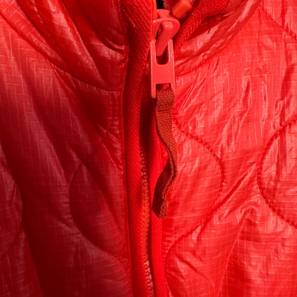 J. Crew Neon Orange Quilted Puffer Vest XS - Picture 6 of 7